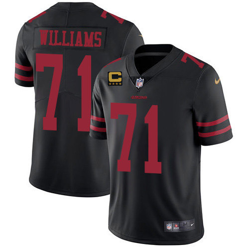 Men's Black San Francisco 49ers #71 Trent Williams 75th Anniversary With C Patch Vapor Untouchable Limited Stitched Football Jersey